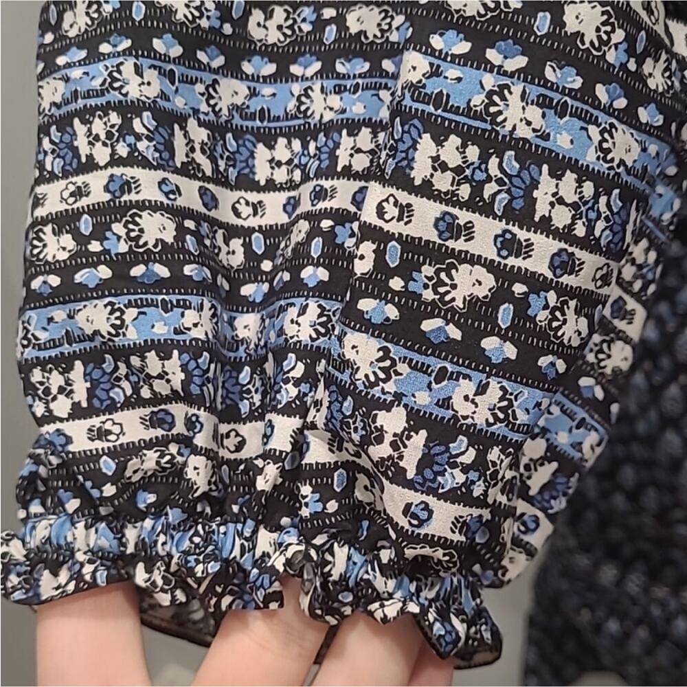 Veronica Beard Black-Blue and White Patterned Dress Size 6 - Picture 8 of 12